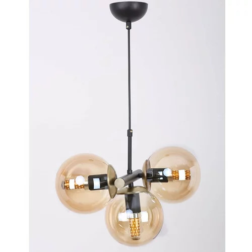 Squid Lighting Rumena/črna viseča svetilka s steklenim senčnikom ø 15 cm Cascade –