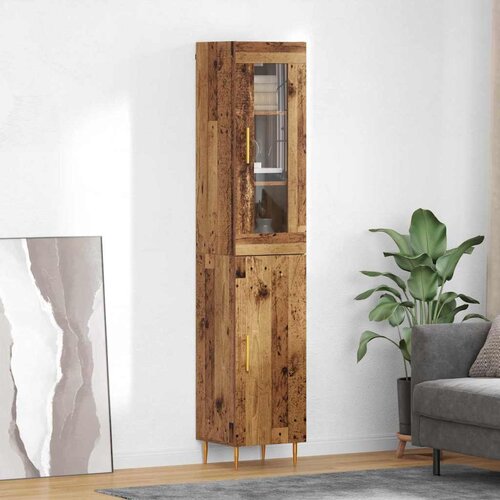 vidaXL Highboard 2 pcs Staro drvo Stakl Cene