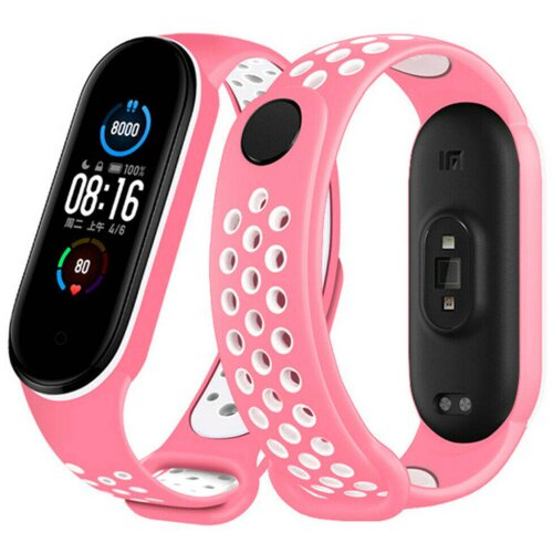  Pašček za uro xiaomi mi band 5 in 6 - roza bel Cene