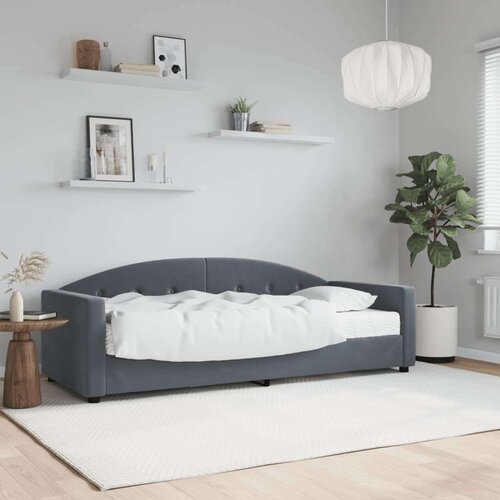 VidaXL dnevni krevet s madracem tamnosivi 80 x 200 cm bar&amp;scaron;unasti Slike