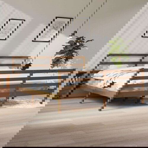  Posteljni okvir medeno rjav iz trdne borovine 200x200 cm, (20647127) Slike