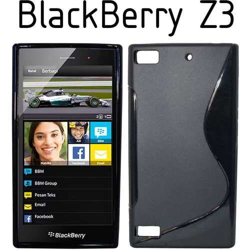  Gumijasti / gel etui S-line za BlackBerry Z3 - črni