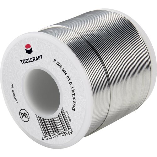 Toolcraft spajkalna žica\, neosvinčena tuljava Sn99\,3Cu0\,7 ROL1 500 g 1 mm, (20428497) Cene