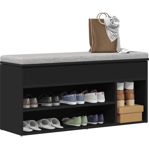 vidaXL Klupa za cipele crna 102x30,5x45 cm izrađeno drvo Cijene