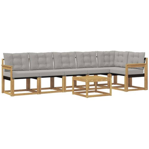vidaXL Zunanja garnitura za sedenje 7 pcs Bela in svetlo siva, (5000281766) Cene