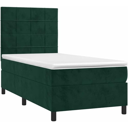  box spring s madracem LED tamnozeleni 90x190 cm bar&amp;scaron;un Slike
