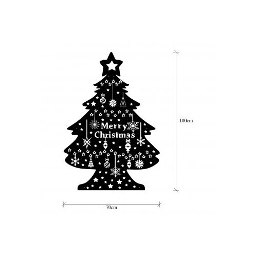 Wallxpert Zidna dekoracija XMASBLACK-031, 70x100 cm, Crna Slike