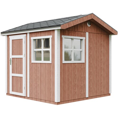 Timbela Vrtna hi&scaron;ica vrhunske kakovosti 5,9 m&sup2; - V252x250x294 cm - s tlemi in bitumenskimi plo&scaron;čicami - M913-REDWOOD RED, (5000117219) Cene