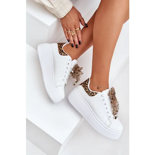 PG2 Women's Platform Sneakers With Leopard Print White Lerissna