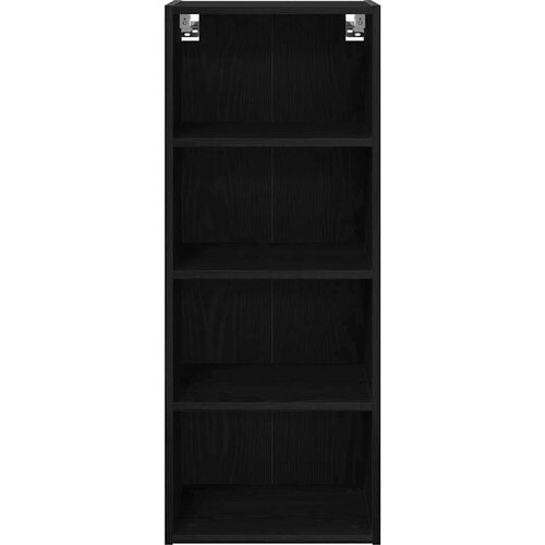 VidaXL viseći ormarić s policom riga crni hrast 40 x 29,5 x 100 cm Slike