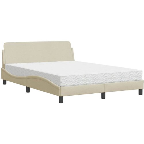  Krevet s madracem Dover krem 140x200 cm od tkanine Slike