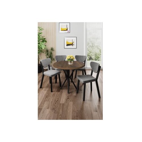 Hanah home Set trpezarijskog stola i stolica (5 delova) Agnes Baroque Grey Cene