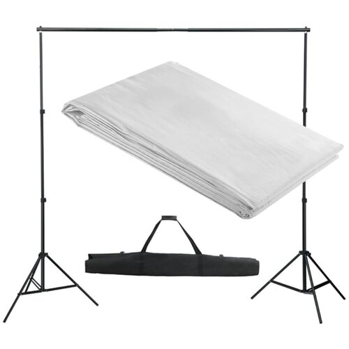 vidaXL Pozadinski sustav s potporom 300 x 300 cm bijeli Cijene