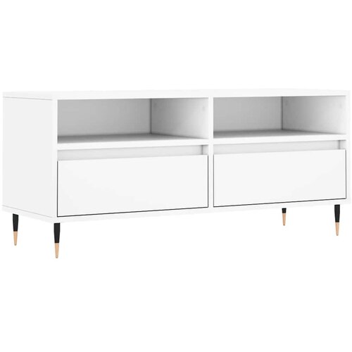  TV ormarić bijeli 100 x 34,5 x 44,5 cm od konstruiranog drva Bijela Slike