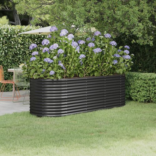 vidaXL Visoka greda iz prašno premazanega jekla 224x80x68 cm antracit Cene