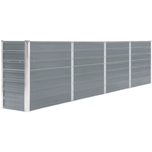 VidaXL Dvignjeno cvetlično korito 320x40x77 cm pocinkano jeklo sivo Slike