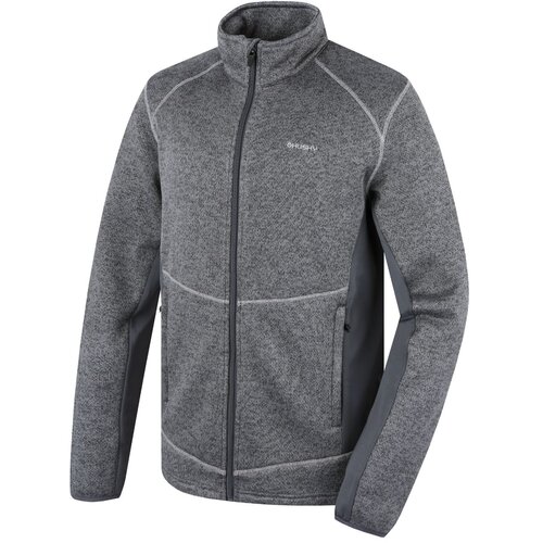 Husky Men's fleece sweater with zipper Alan M dark grey Slike