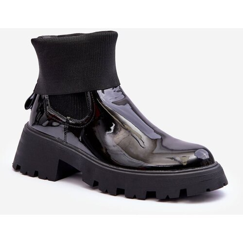 Kesi Women's shiny ankle boots black Pavo Cene