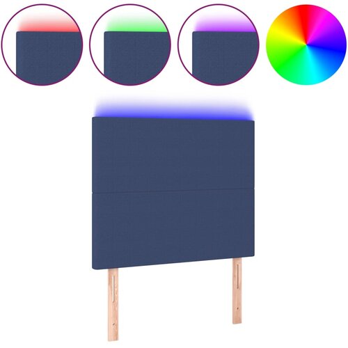 Maison Chic led posteljno vzglavje - vzglavna omarica - nočna omarica modro 80x5x118/128 cm blago, (21712283) Slike