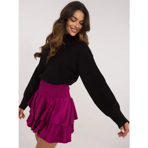 Fashion Hunters Purple faux satin mini skirt