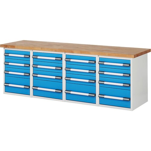 eurokraft pro delovna miza, modularni sistem serije 7, 16 predalov, šxg 2500 x 700 mm Cene