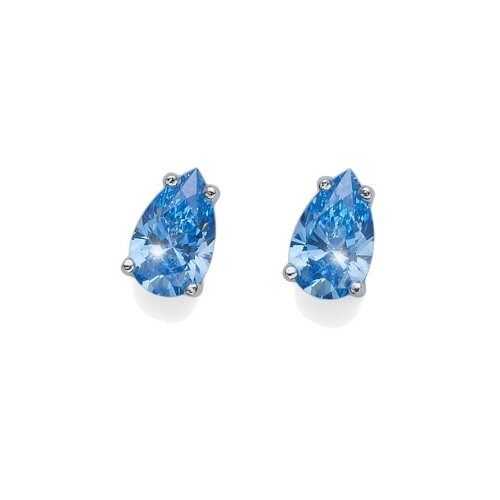 Oliver Weber pear 925ag blue srebrne mindjuše sa swarovski plavim kristalom ( 62089.blu ) Cene