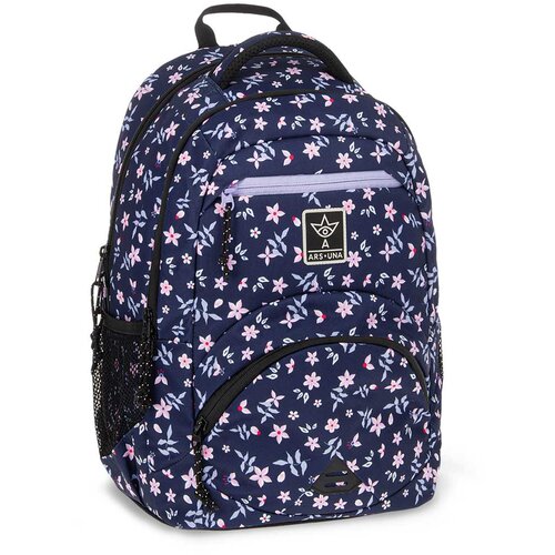 Ars Una Navy bloom ergonomska &amp;scaron;kolska torba/ruksak 27L Slike