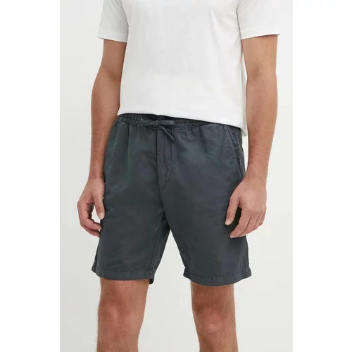 PepeJeans Lanene kratke hlače RELAXED LINEN SMART SHORTS siva barva, PM801093