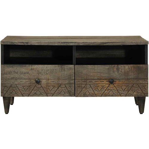 Maison Chic Kava miza - kavna mizica - Nizka mizica svetlo siva 80x54x40 cm masivni les Mango, (21754348) Cene