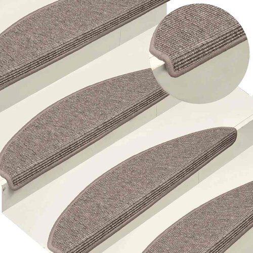  Prostirke za stepenice 15 kom 65x21x4 cm tamno bež poluokrugle velike Cene