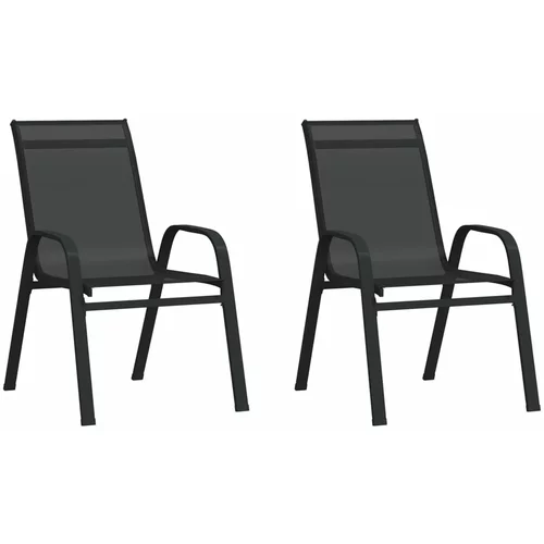  Složive vrtne stolice od tekstilena 2 kom crne