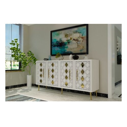 Hanah home komoda dome KB150 white gold Slike