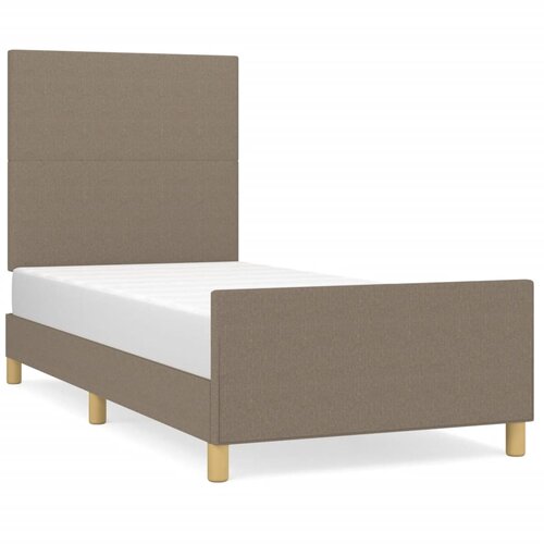 Maison Chic Posteljni okvir - Enojna postelja - Postelja za odrasle brez vzmetnice Taupe 90x200cm Tkanina-J12700, (21770340) Cene