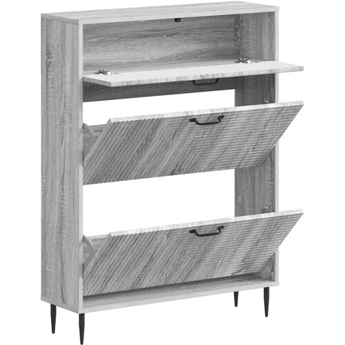  Ormar za cipele HAARLEM 78 x 24 x 103 cm Konstruirano drvo - Siva Sonoma Slike