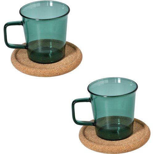 Tognana Set od 2 &amp;scaron;oljice za kafu Dolce Casa Outline, 9 cl, Sa tacnama, Zeleni Slike