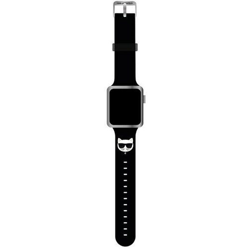 Karl Lagerfeld Silikonski pa&amp;scaron;ček za uro KLAWLSLCK za Apple Watch 42 / 44 / 45 mm - Choupettes Head črn Slike