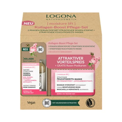 Logona [moisture lift] negovalni set za kolagenski boost