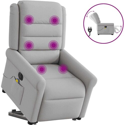vidaXL Električni masažni naslonjač na podizanje tkanina oblačnosivi Cene