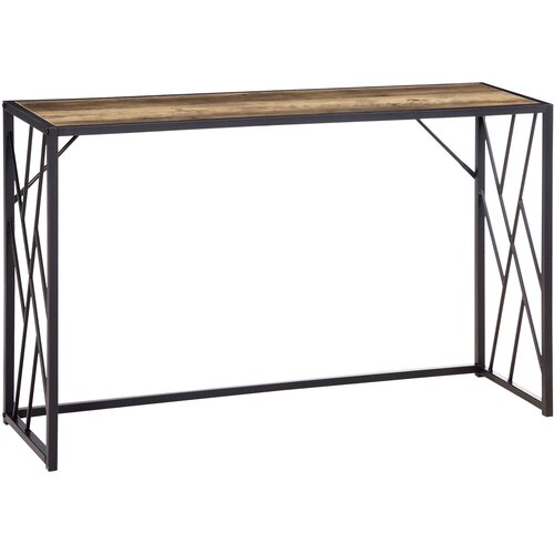 HOMCOM Industrijski stil konzolna mizica v predsobi, vintage pohištvo iz jekla in lesa, 120x35x75cm, rjava barva, (20745646) Cene