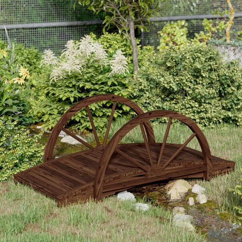 vidaXL Vrtni most s ogradama 99 x 50 x 38 cm od masivne jelovine Cijene