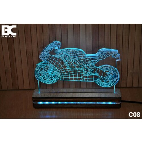 Black Cut 3D Lampa jednobojna - Motor ( C08 ) Slike