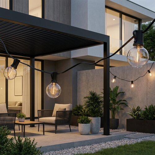  Brilagi - LED spolja&amp;scaron;nja dekorativna girlanda GIRLANDA 25xE12 20m crna IP44 topla bela Slike