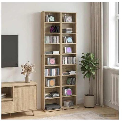 vidaXL CD ormar 2 kom. Hrast sonoma 33 x 23 5 x 175 cm - Hrast sonoma 2 33 x 23 5 x 175 cm Cijene