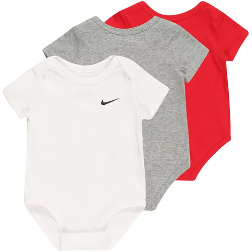 Nike Sportswear Dječji bodi siva melange / crvena / bijela