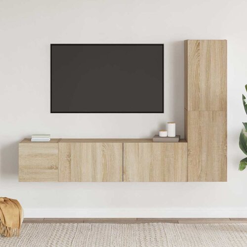  3-dijelni set TV ormarića boja hrasta sonome konstruirano drvo Smeđa Cene