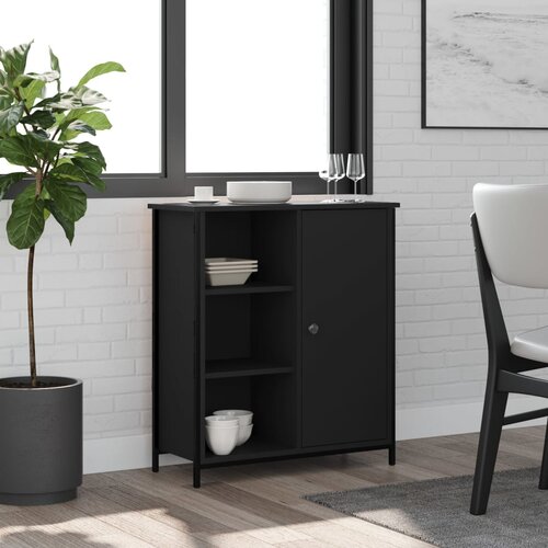 vidaXL Komoda črna 70x30x80 cm inženirski les Cene