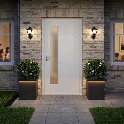  Vrtna posuda za sadnju s LED svjetlom 2 kom. Crna - Crna 30 x 30 x 30 cm 2 Cene