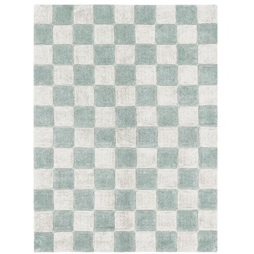 Lorena Canals Svetlo modra/kremno bela pralna/ročno tkana bombažna preproga 120x160 cm Kitchen Tiles Blue Sage – Cene