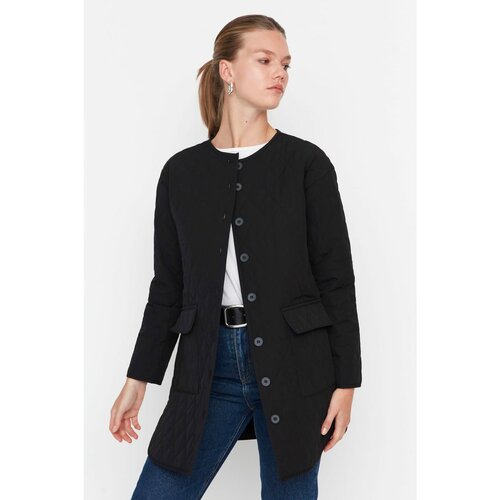 Trendyol Black Quilted Lined Coat Slike