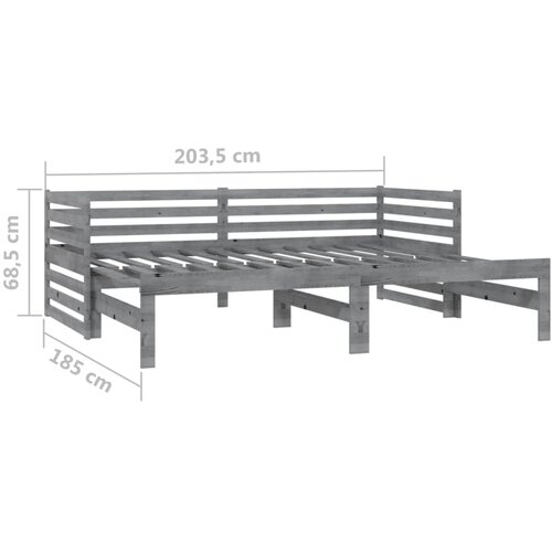  Dnevni ležaj na izvlačenje sivi od borovine 2 x (90 x 200) cm Slike